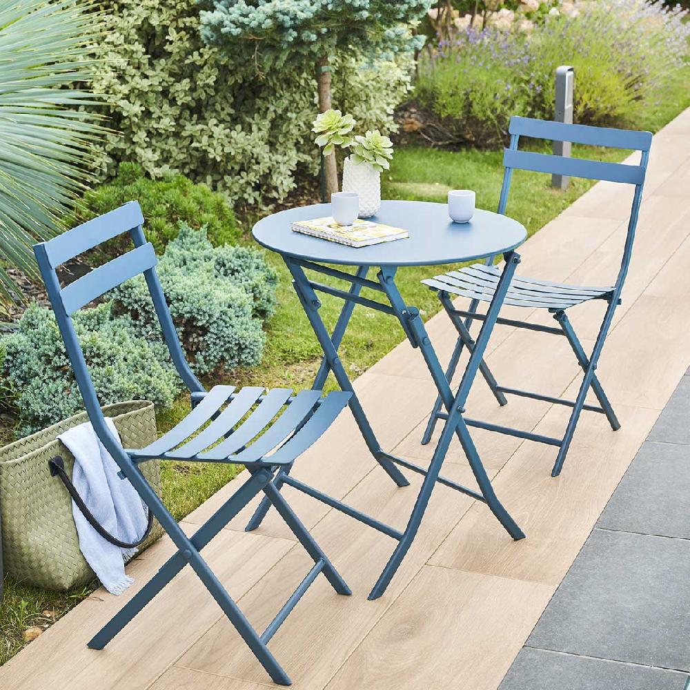 hesperide Table de jardin pliante ronde GREENSBORO Pétrole