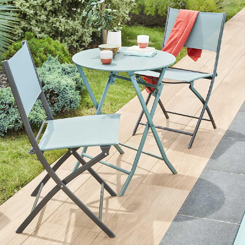 hesperide Table de jardin pliante ronde GREENSBORO Vert jade