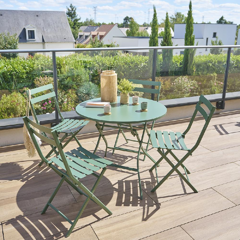hesperide Table de jardin pliante ronde GREENSBORO Vert olive