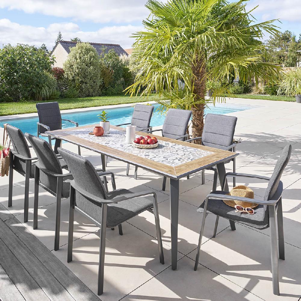 hesperide Table de jardin rectangulaire LAMBADA Céramique & Graphite