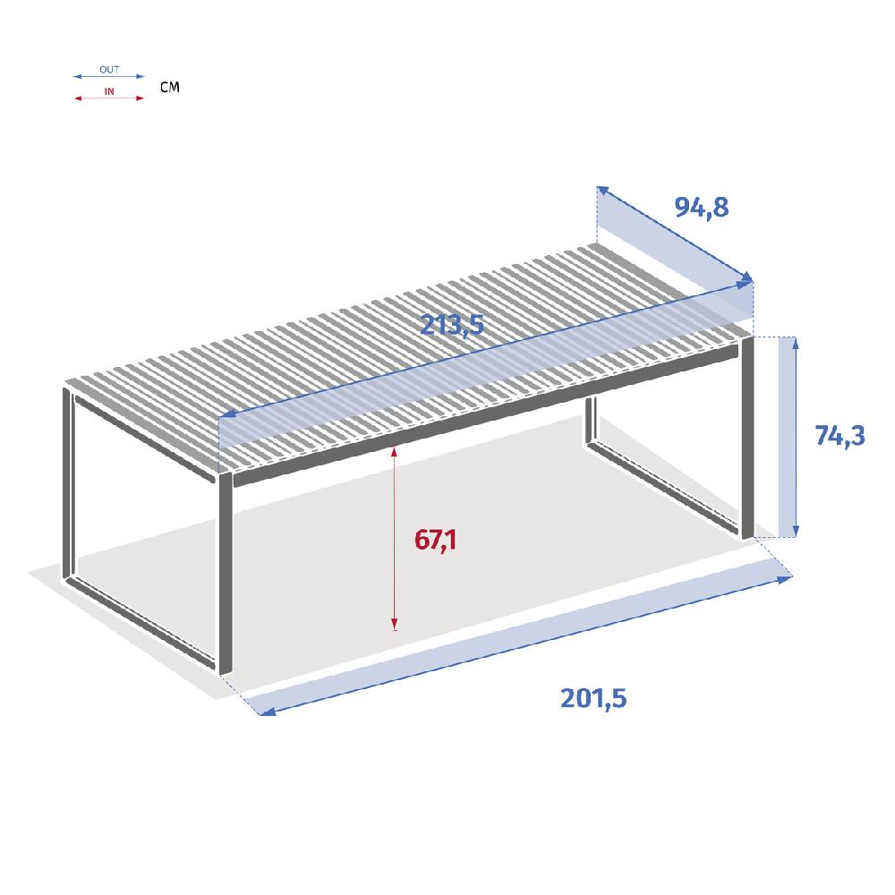 Hesperide Table De Jardin Rectangulaire LENSIA Eucalyptus & Graphite