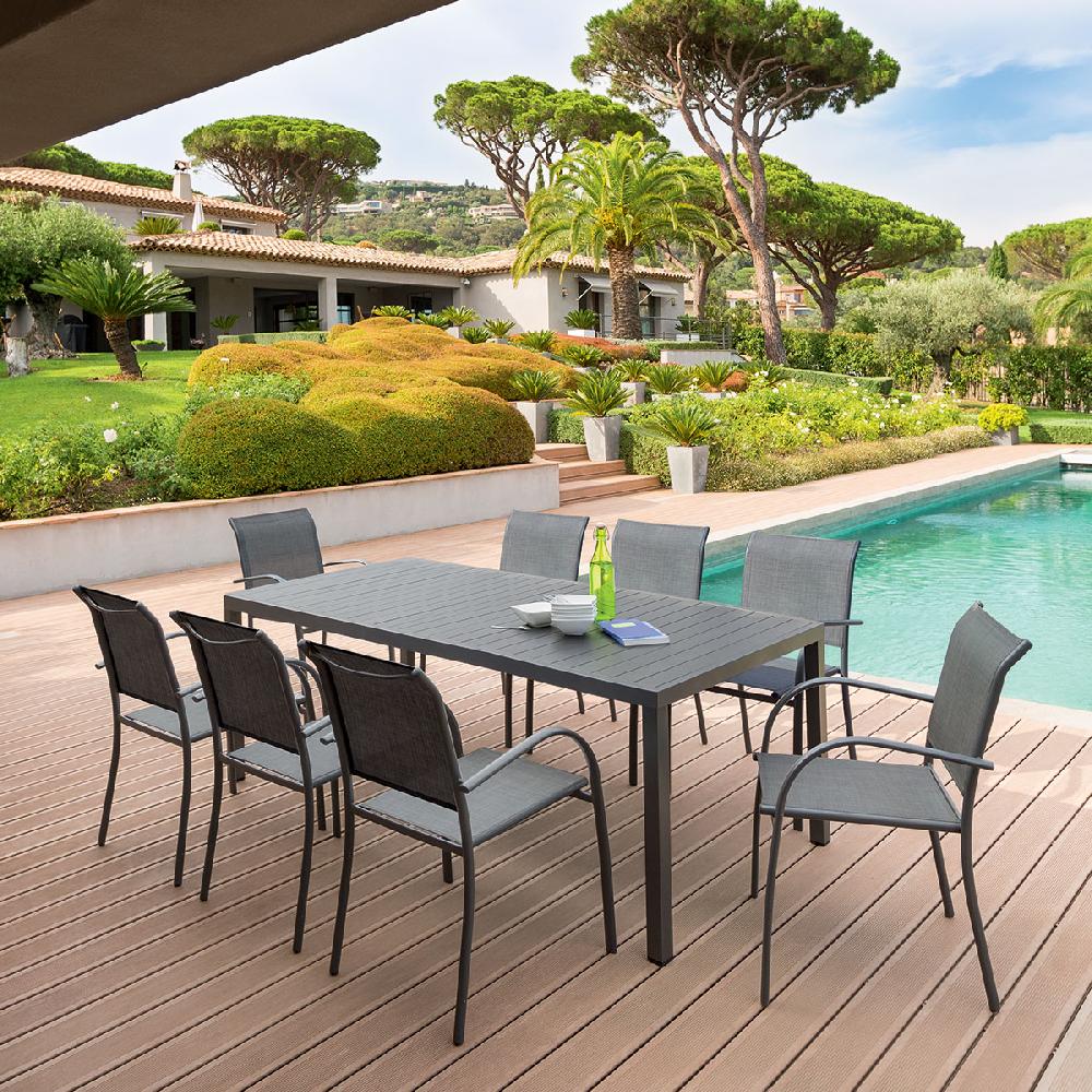 hesperide Table de jardin rectangulaire PIAZZA Graphite