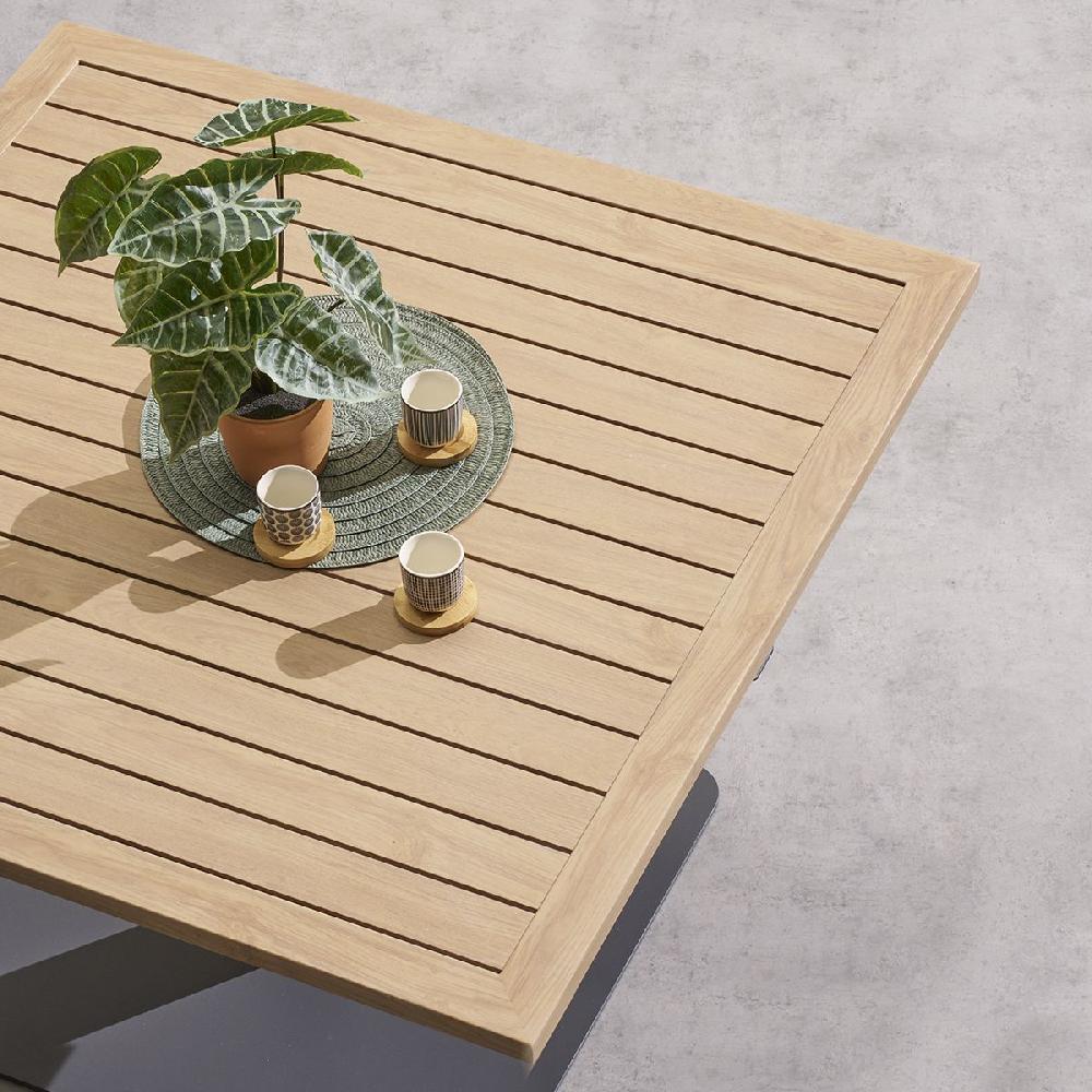 Hesperide Table De Jardin Relevable Carrée SALIMIA Graphite & Honey