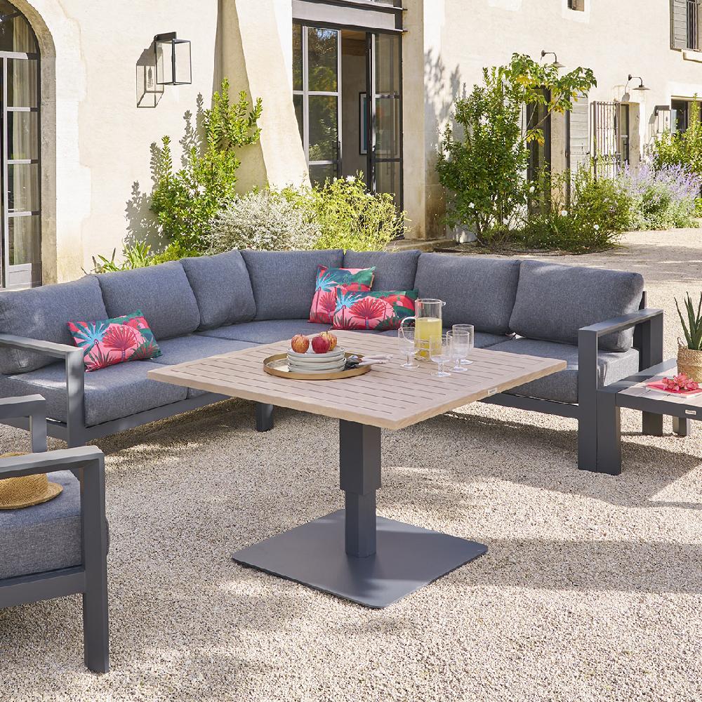 Hesperide Table De Jardin Relevable Carrée SALIMIA Graphite & Honey