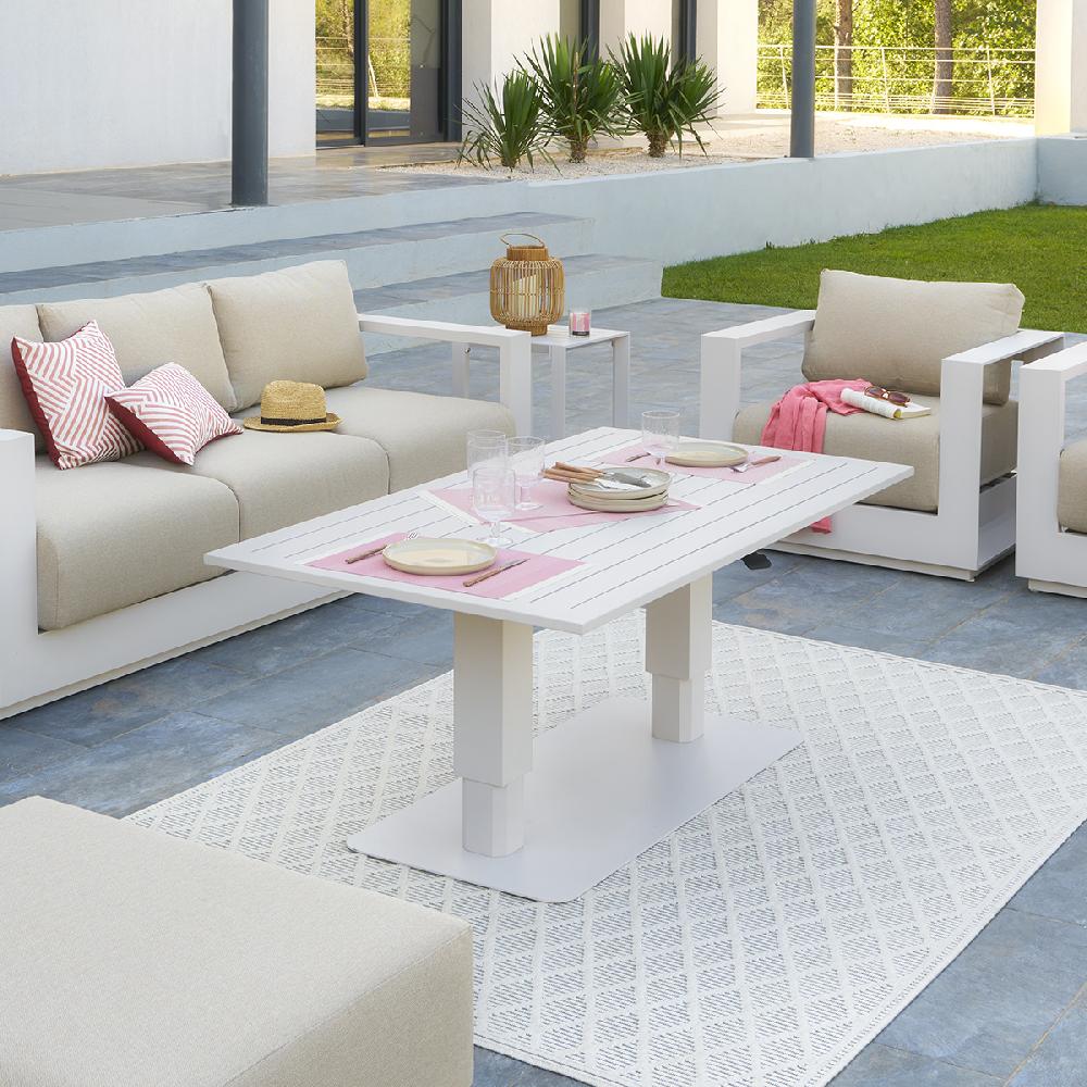 hesperide Table de jardin relevable rectangulaire SALIMIA Avoine