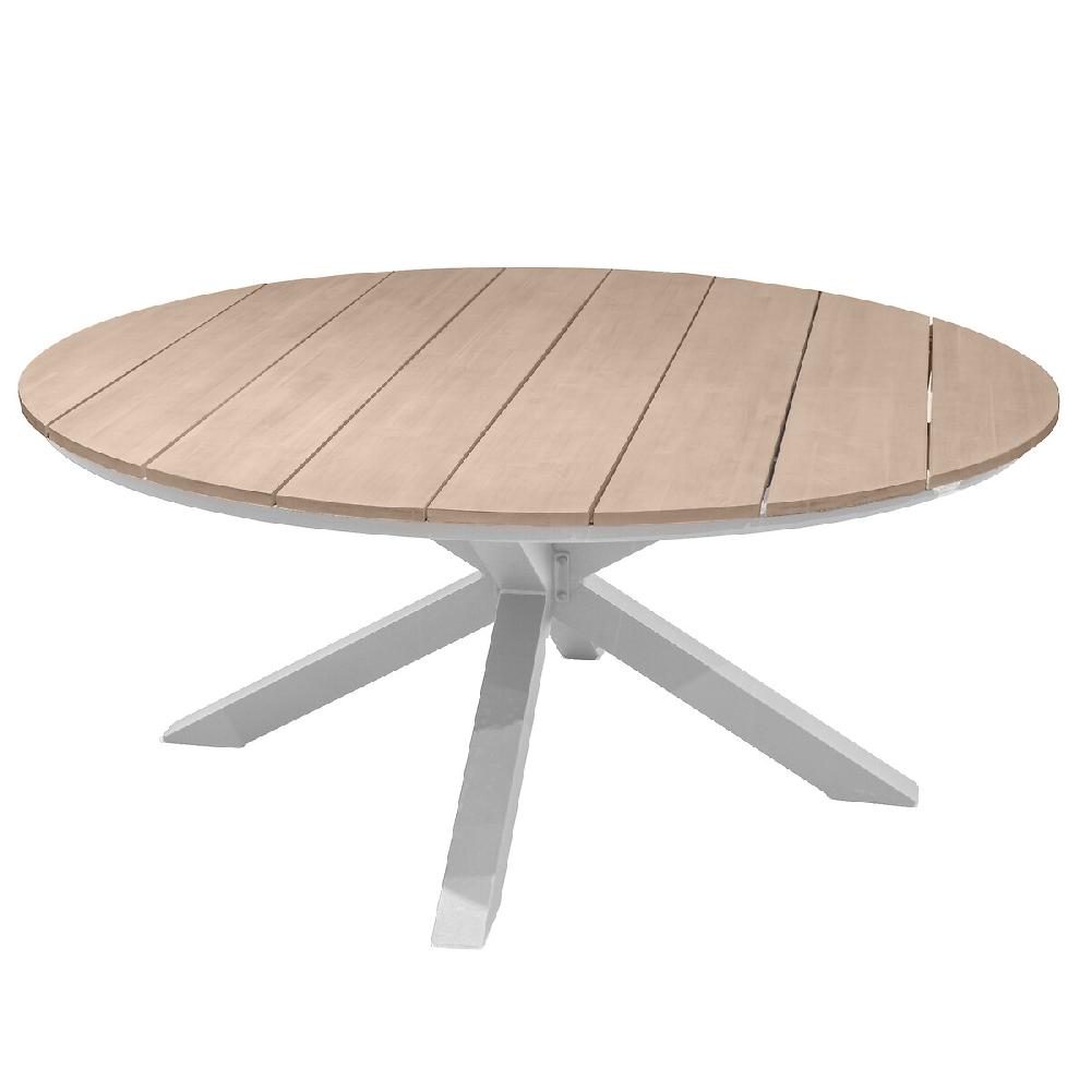 Hesperide Table De Jardin Ronde ORIENGO Acacia & Blanc
