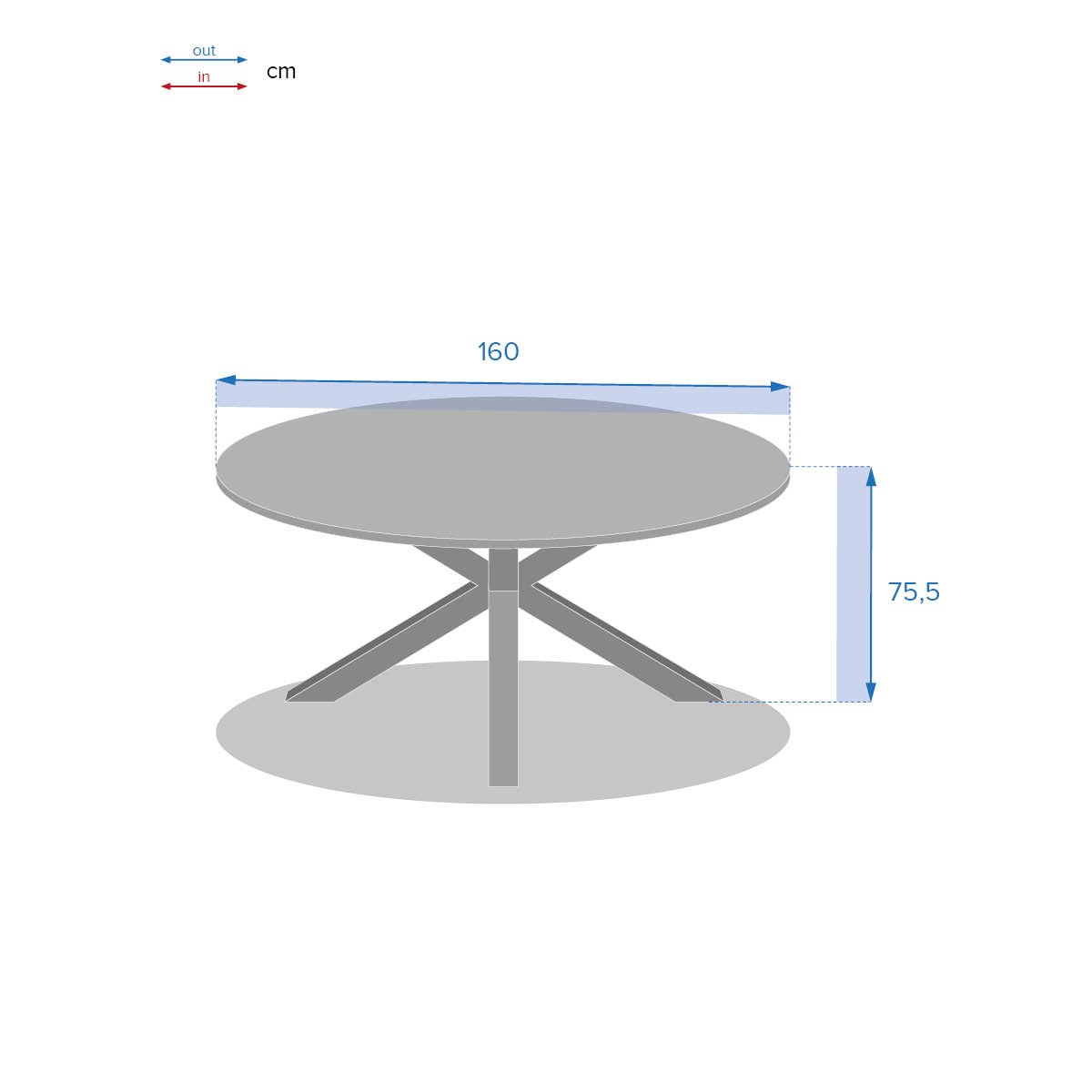 Hesperide Table De Jardin Ronde ORIENGO Acacia & Blanc