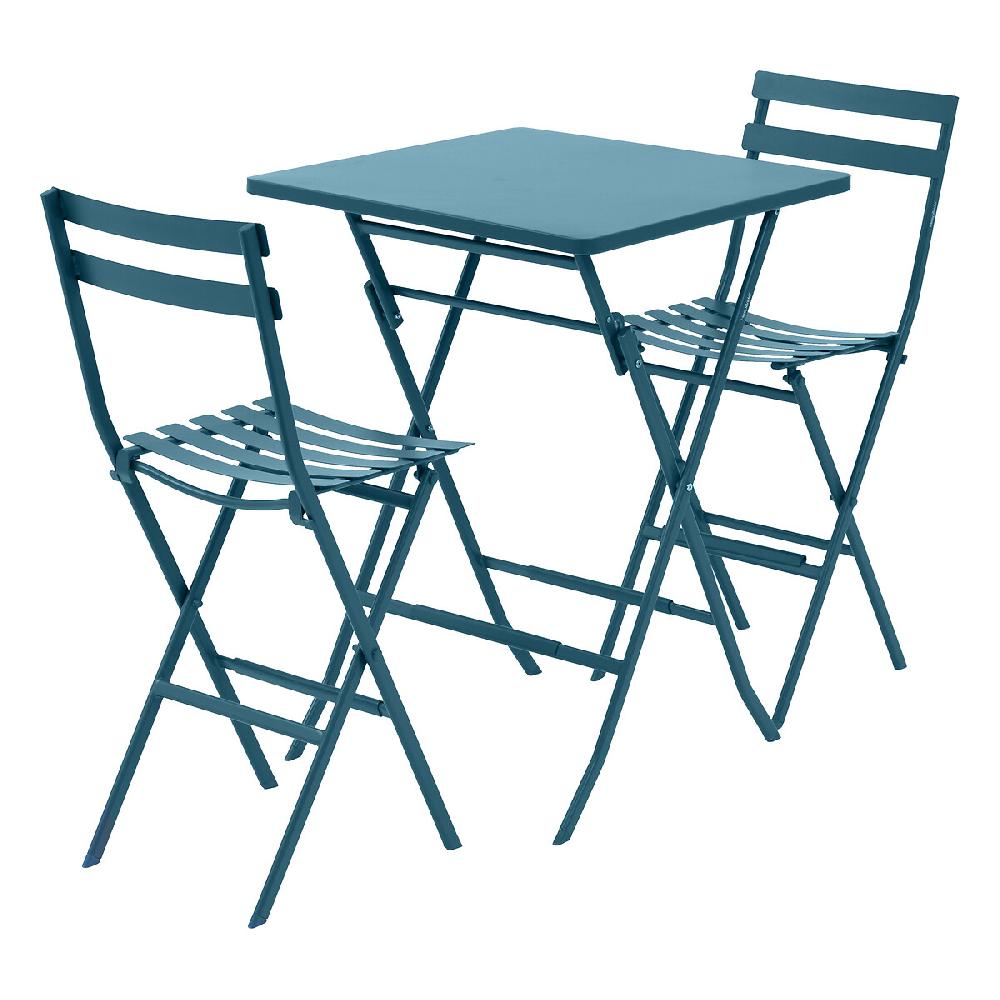 Hesperide Table Haute De Jardin Pliante GREENSBORO Bleu Canard