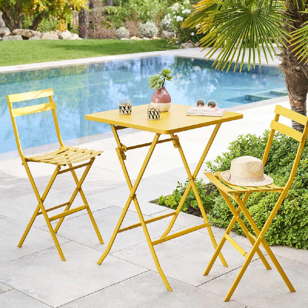 hesperide Table haute de jardin pliante GREENSBORO Jaune moutarde