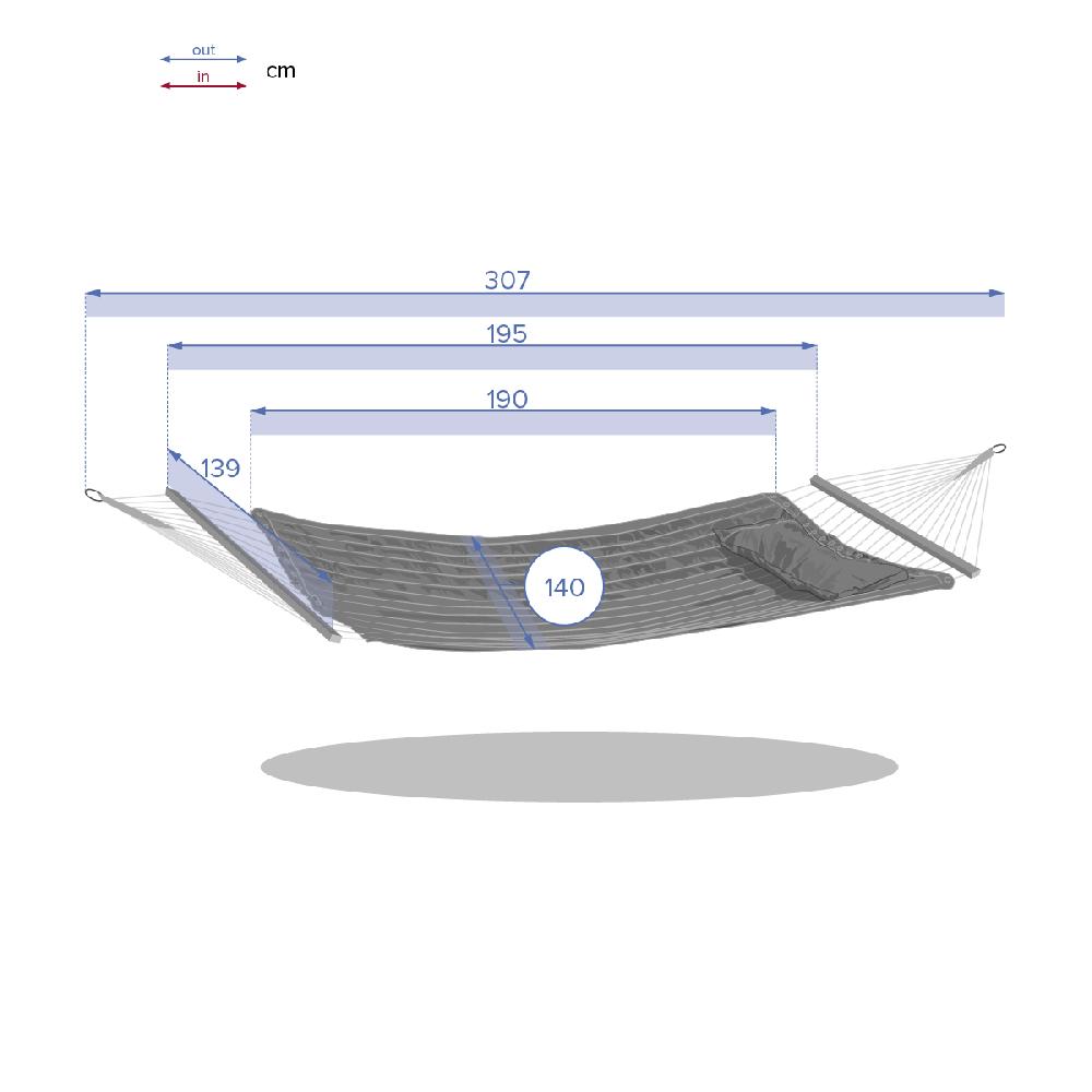 Hesperide Toile De Hamac Matelassé AKIO Gris Perle + 1 Pied Réglable PANAO