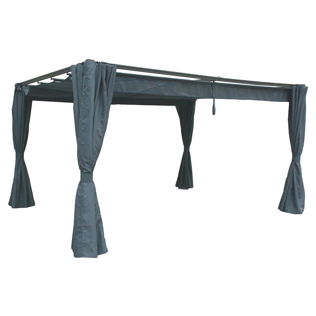 Hesperide Tonnelle Rectangulaire Palmeira Ardoise + 1 Kit De Rideaux