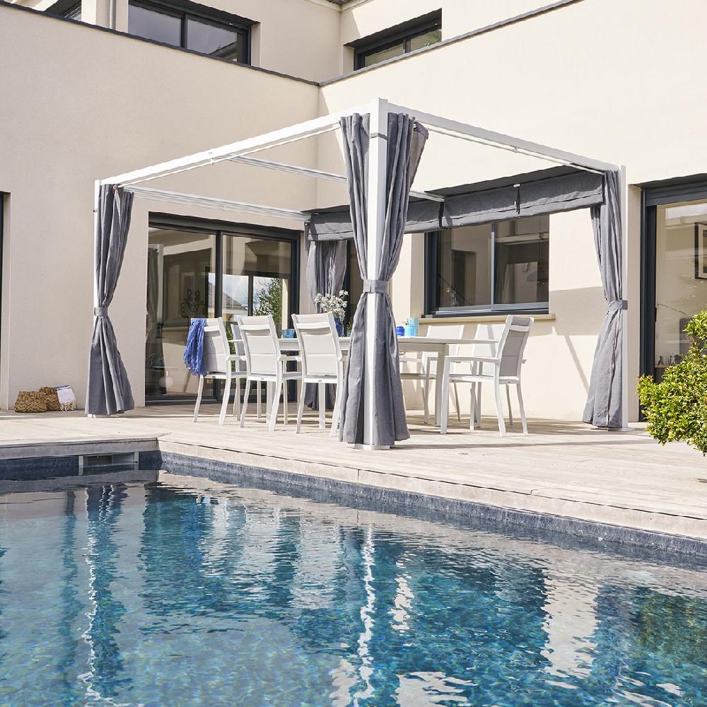 hesperide Tonnelle rectangulaire ZALYA Blanc & Ardoise