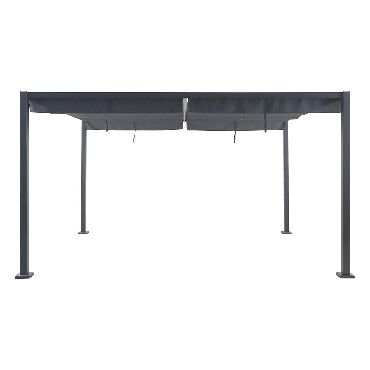 Hesperide Tonnelle Rectangulaire ZALYA Graphite & Ardoise + 1 Kit De Rideaux Et De Rails