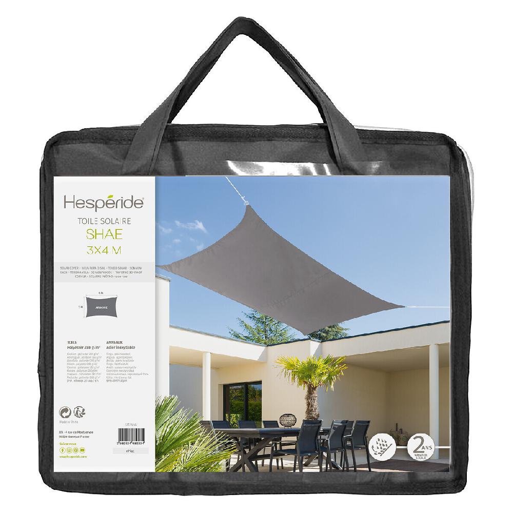 Hesperide Voile D'ombrage Rectangulaire SHAE Ardoise