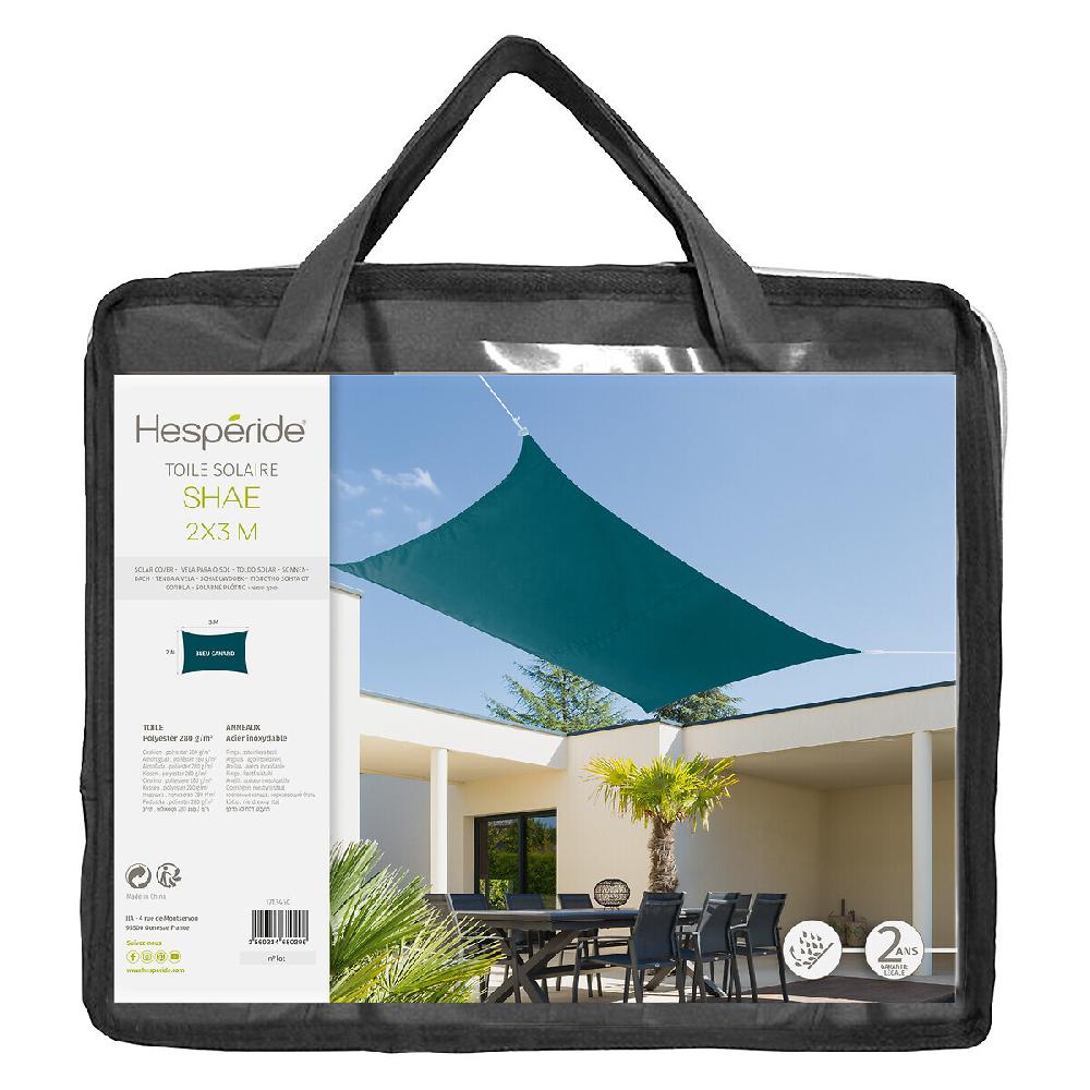 Hesperide Voile D'ombrage Rectangulaire SHAE Bleu Canard