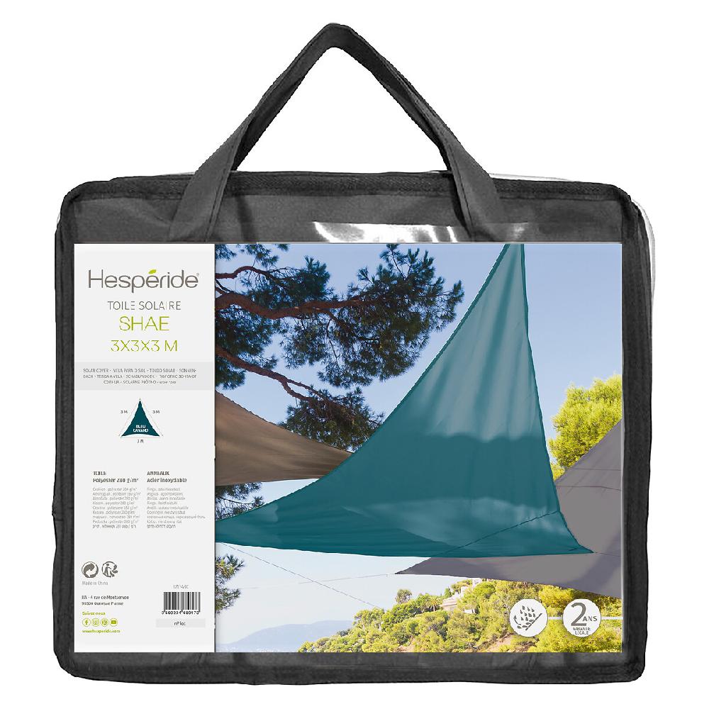 Hesperide Voile D'ombrage Triangulaire SHAE Bleu Canard
