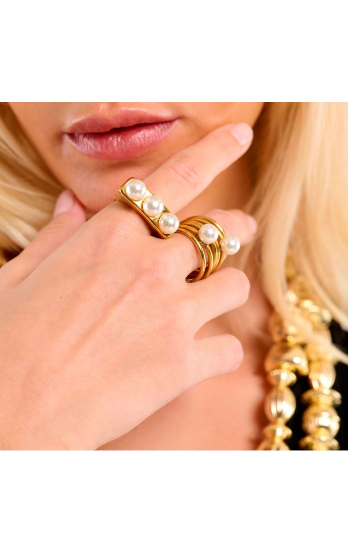 Hipanema Bague Grid Doré