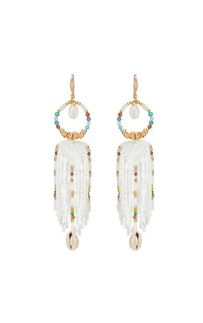 hipanema Boucles d'oreilles Koukaracha Blanc
