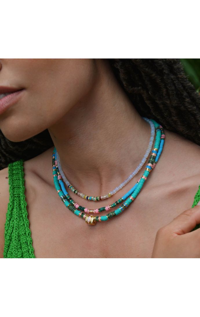 Hipanema Collier Twinsy Bleu