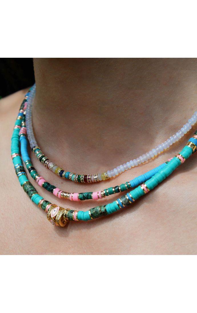 Hipanema Collier Twinsy Bleu