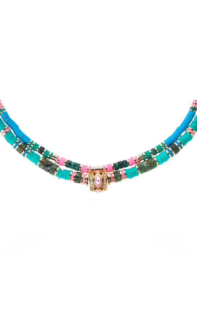 Hipanema Collier Twinsy Bleu