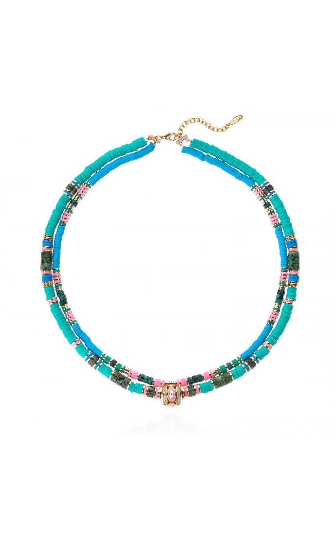 hipanema Collier Twinsy Bleu