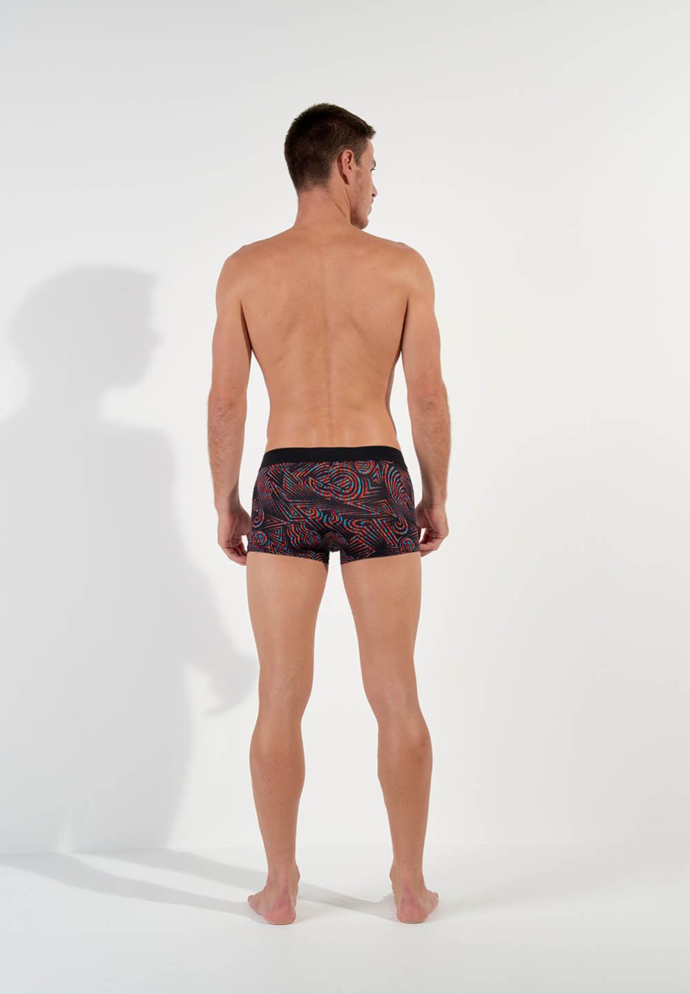 Hom Boxer Court En Couleur Imprimé Noir De La Collection Mode HOM