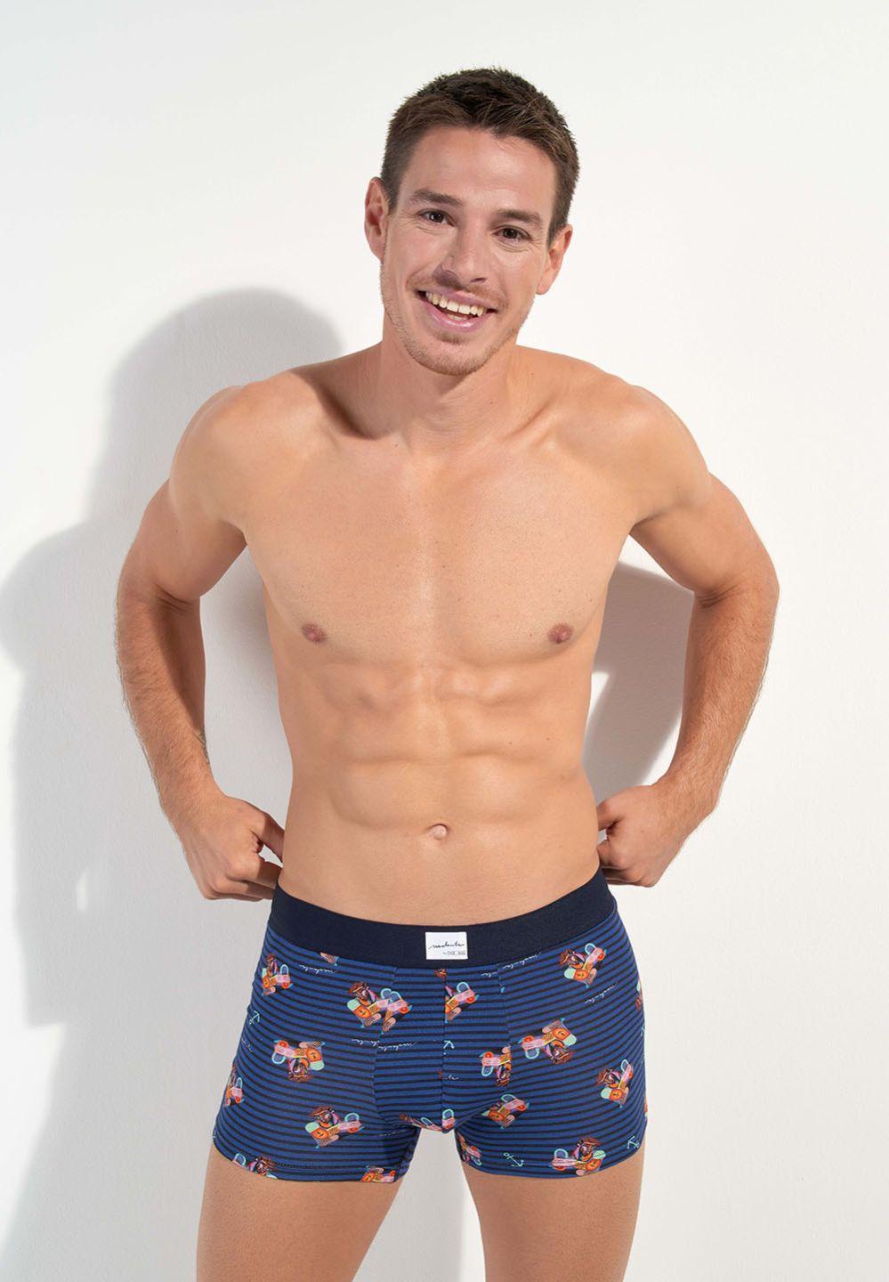 Hom Boxer Pour Homme En Couleur Imprimé Marine De La Collection Mode HOM
