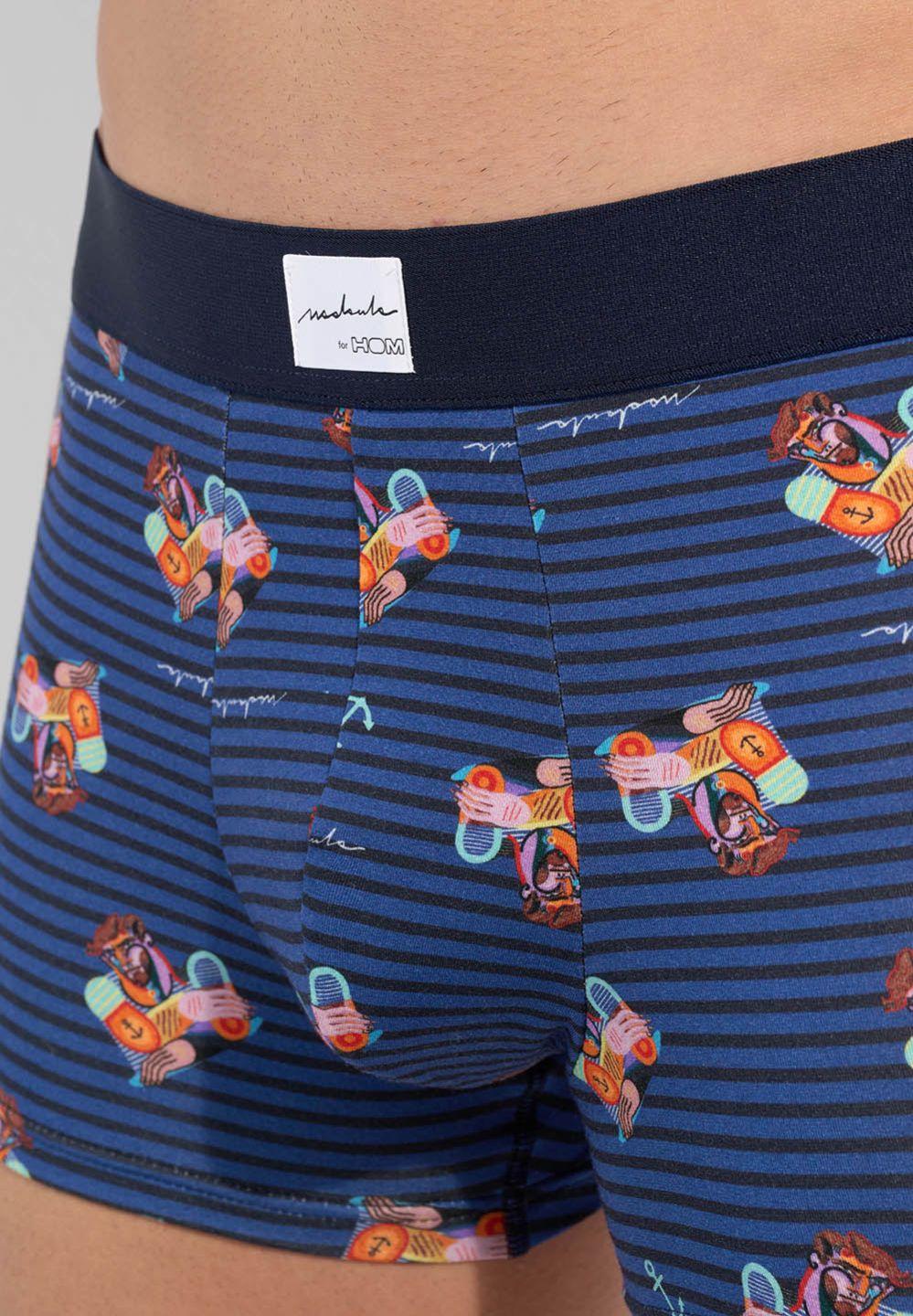 Hom Boxer Pour Homme En Couleur Imprimé Marine De La Collection Mode HOM