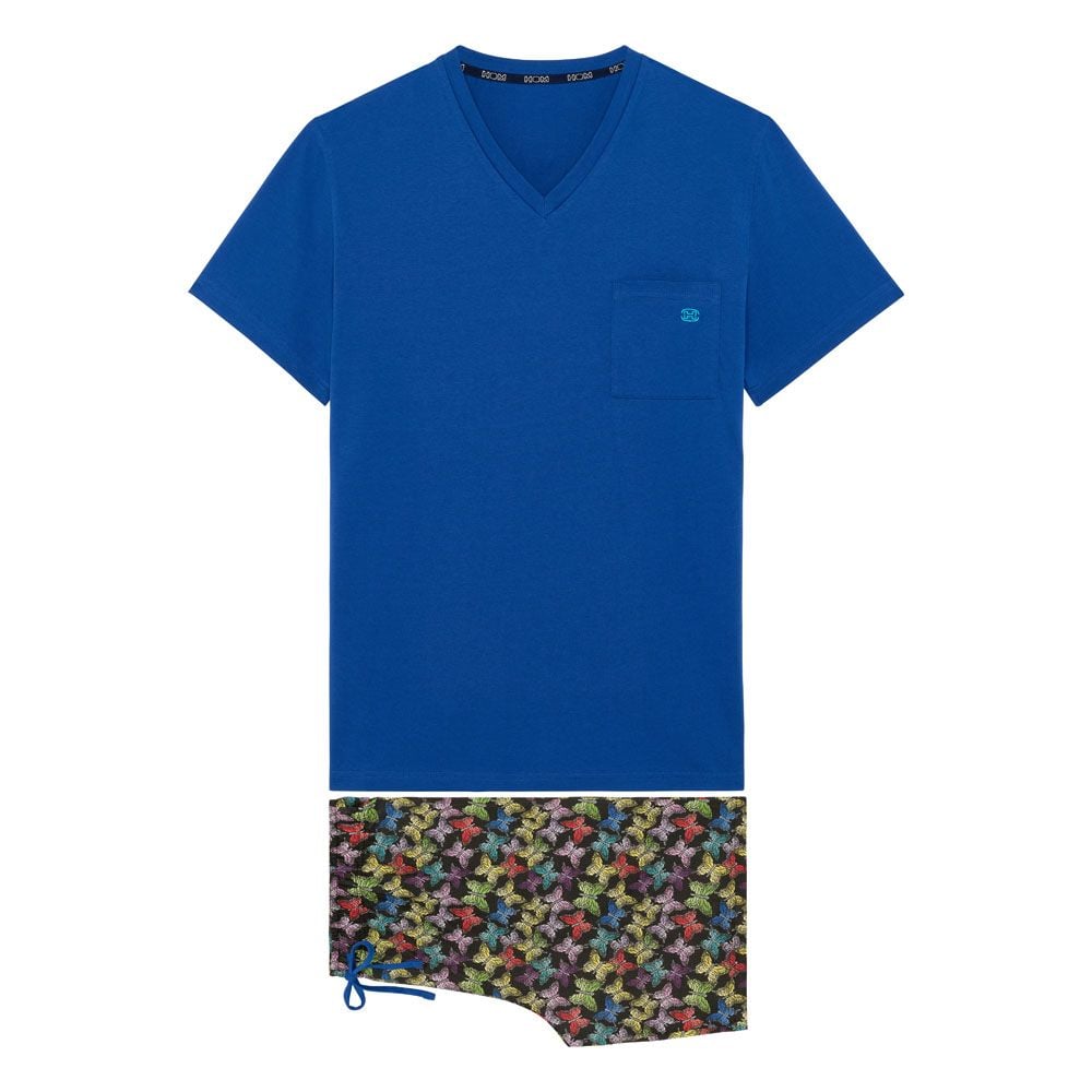hom Pyjama d'été en coton BUTTERFLY - HOM Pyjama court pour homme hom Pyjama d'été en coton BUTTERFLY - HOM Pyjama court pour homme