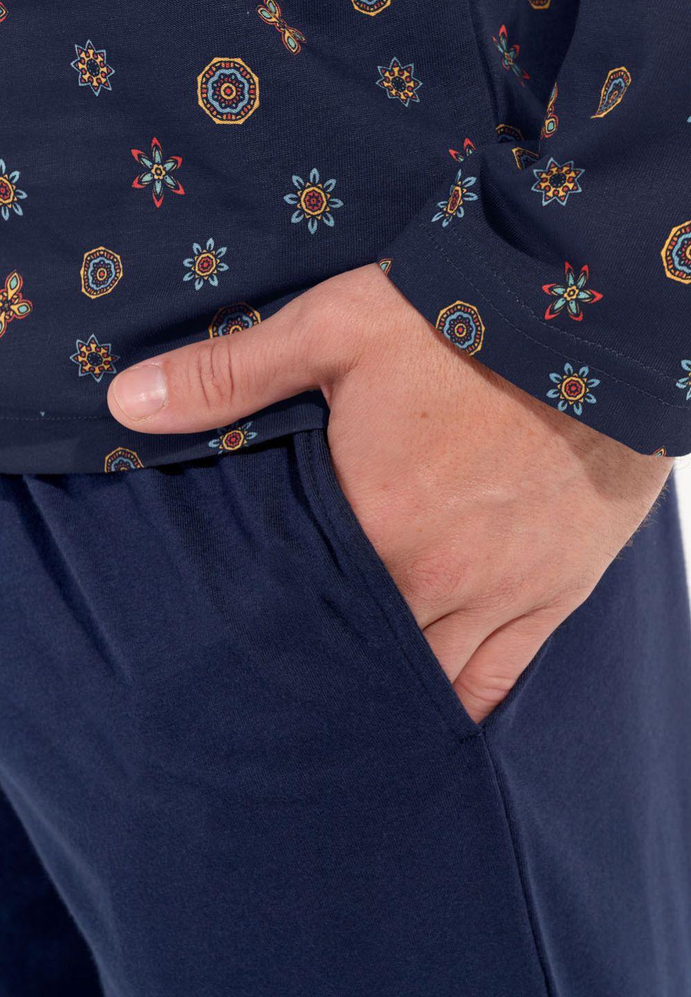 Hom Pyjama D'été En Coton Et Modal MANDALA - HOM Pyjama Long Pour Homme