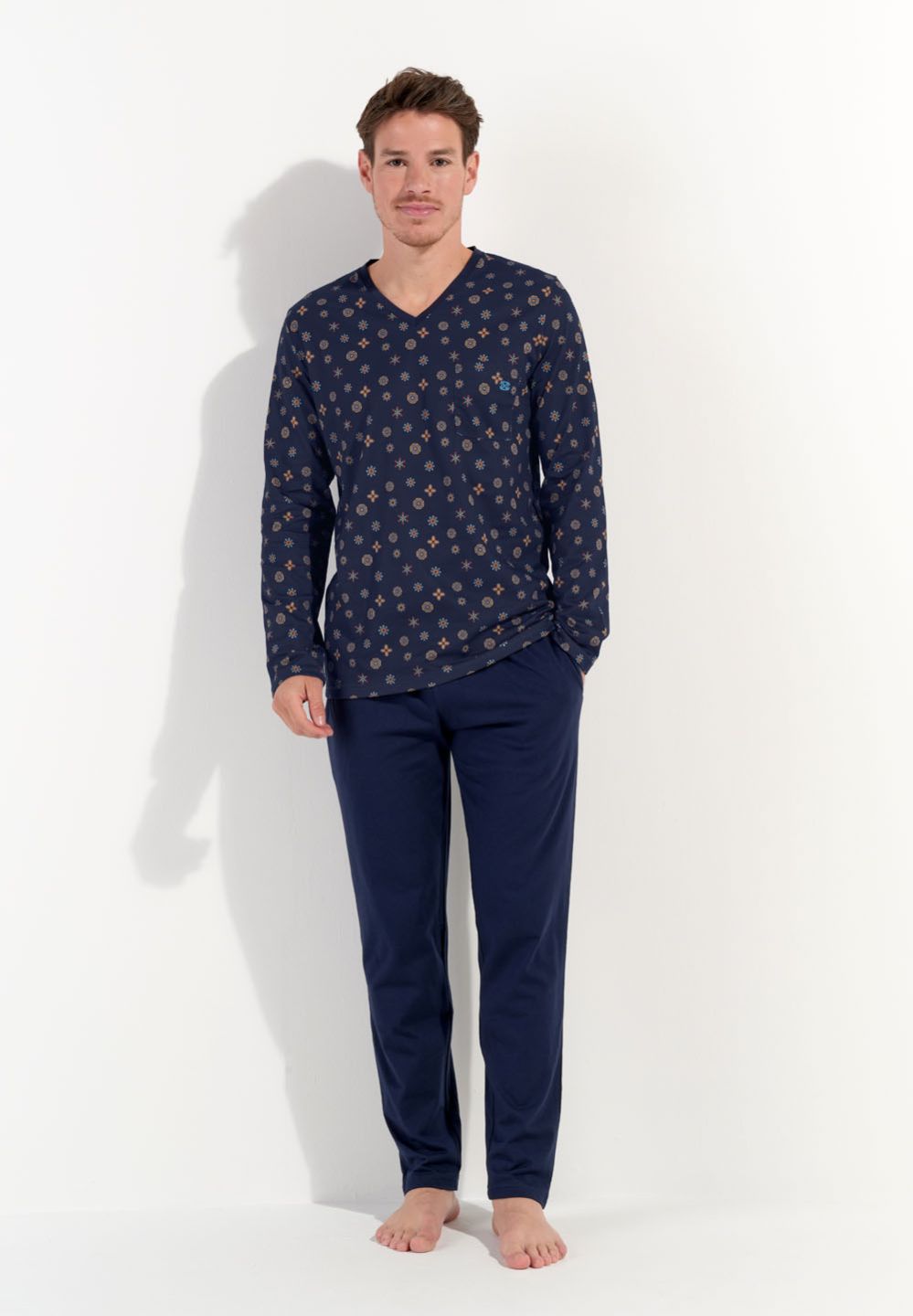 Hom Pyjama D'été En Coton Et Modal MANDALA - HOM Pyjama Long Pour Homme