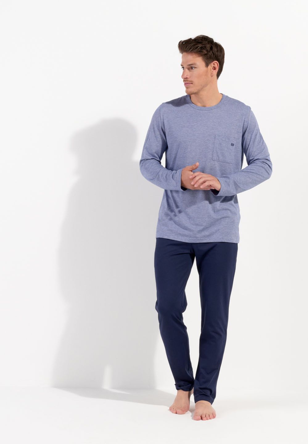 Hom Pyjama Long Pour Homme En Couleur Marine De La Collection Mode HOM