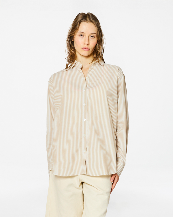 homecore CHEMISE BOYFRIEND DAISY WHITE STRIPES