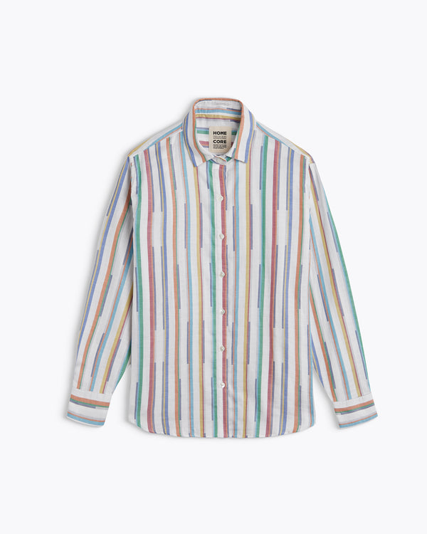 Homecore CHEMISE BOYFRIEND RAINBOW MULTI WHITE