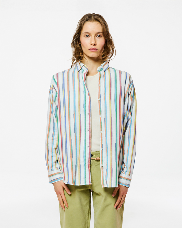 homecore CHEMISE BOYFRIEND RAINBOW MULTI WHITE