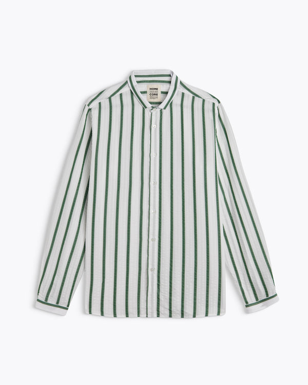 Homecore PALA TENCEL GREEN STRIPES SHIRT