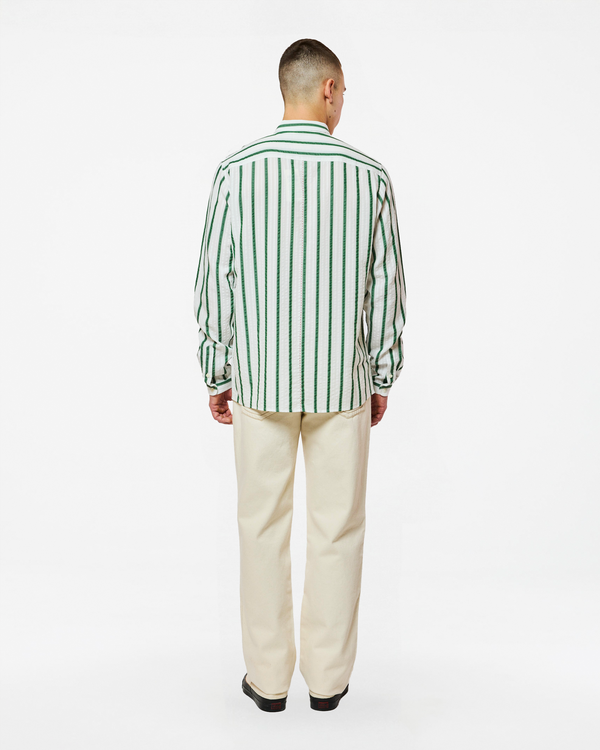 Homecore PALA TENCEL GREEN STRIPES SHIRT
