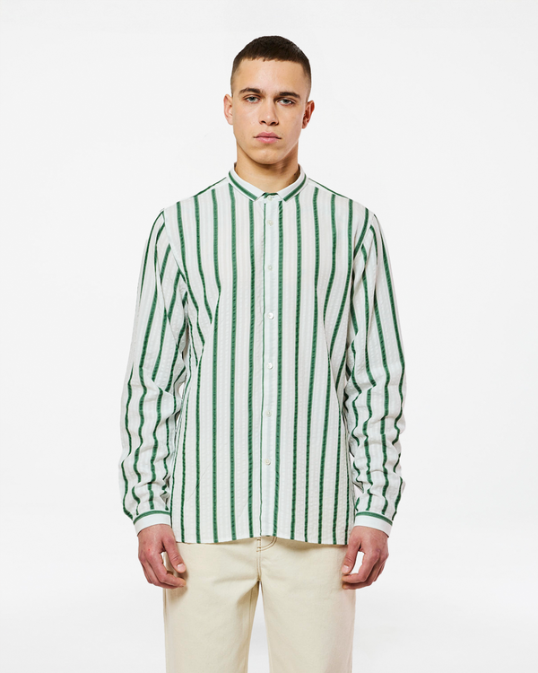 homecore PALA TENCEL GREEN STRIPES SHIRT