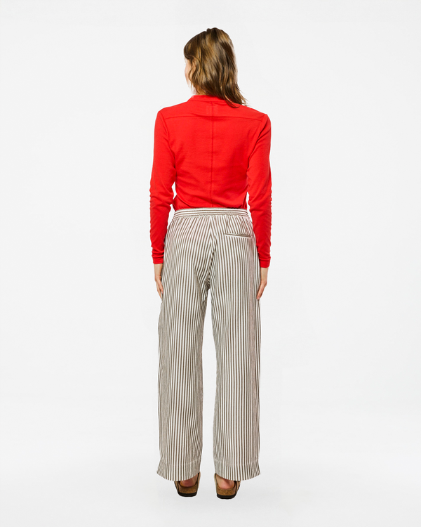 Homecore PANTALON ALIX STRIPES KHAKI STRIPES