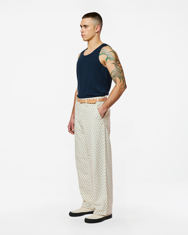 homecore PANTALON HEMMING LOVE WHITE - NAVY