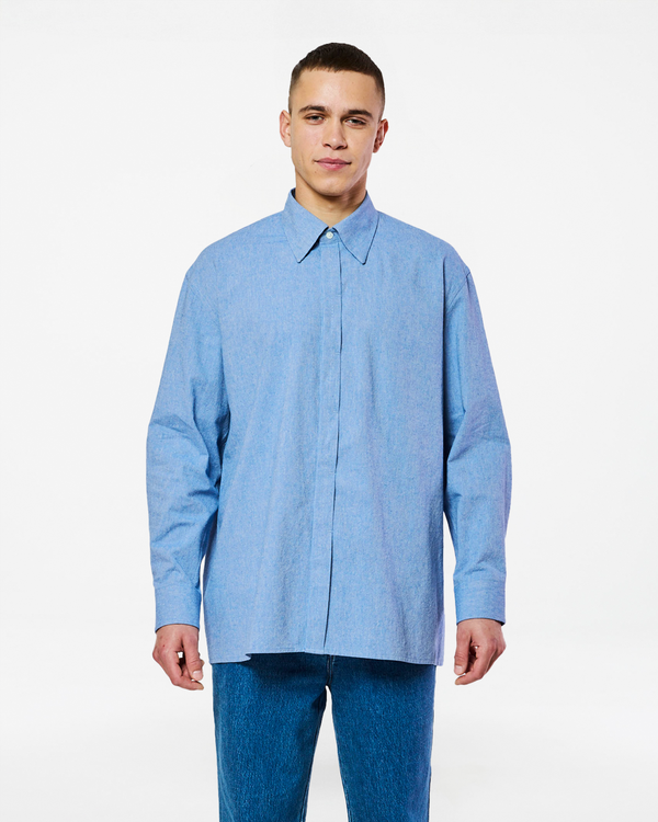 homecore SHADOW CHAMBRAY LIGHT BLUE SHIRT