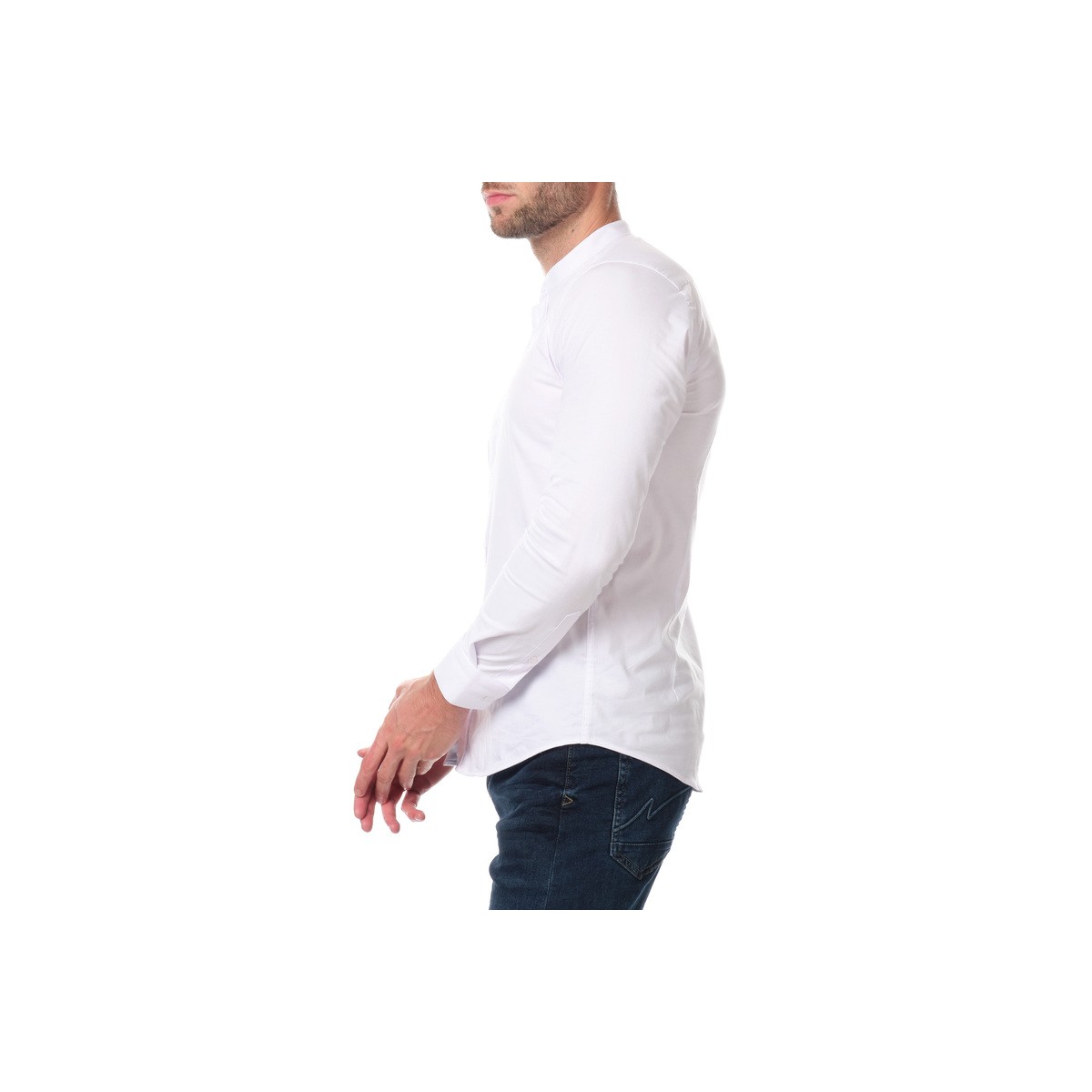 Hopenlife Chemise Col Mao BULMA Blanc