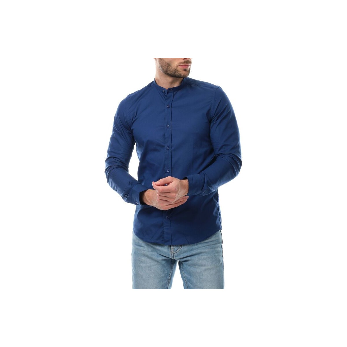 hopenlife Chemise col mao BULMA Navy