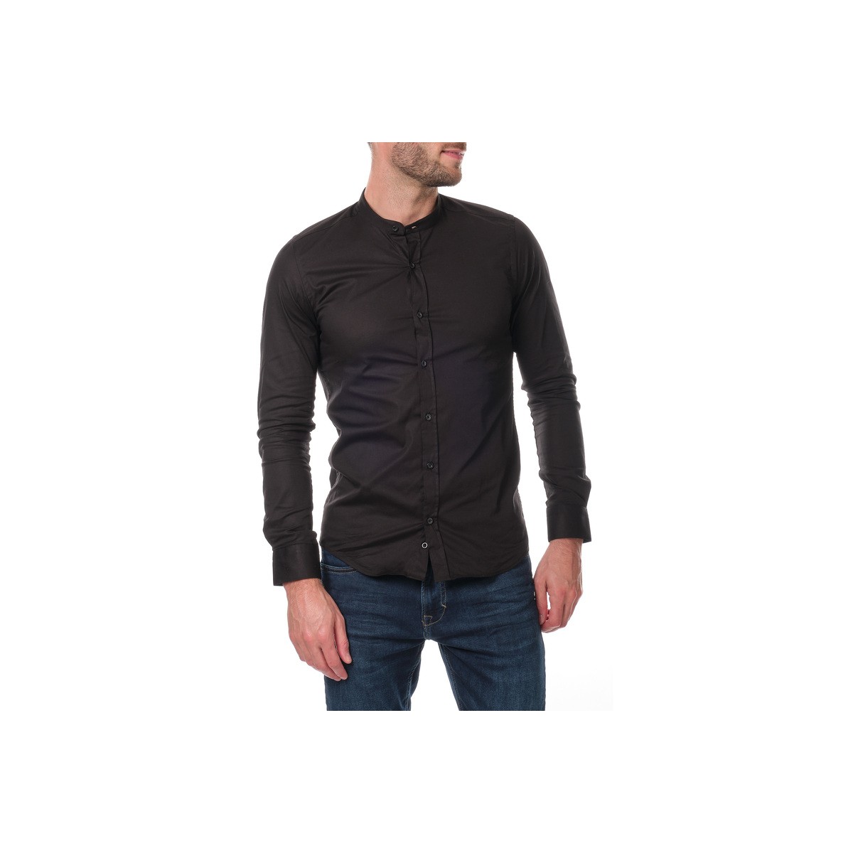 hopenlife Chemise col mao BULMA Noir