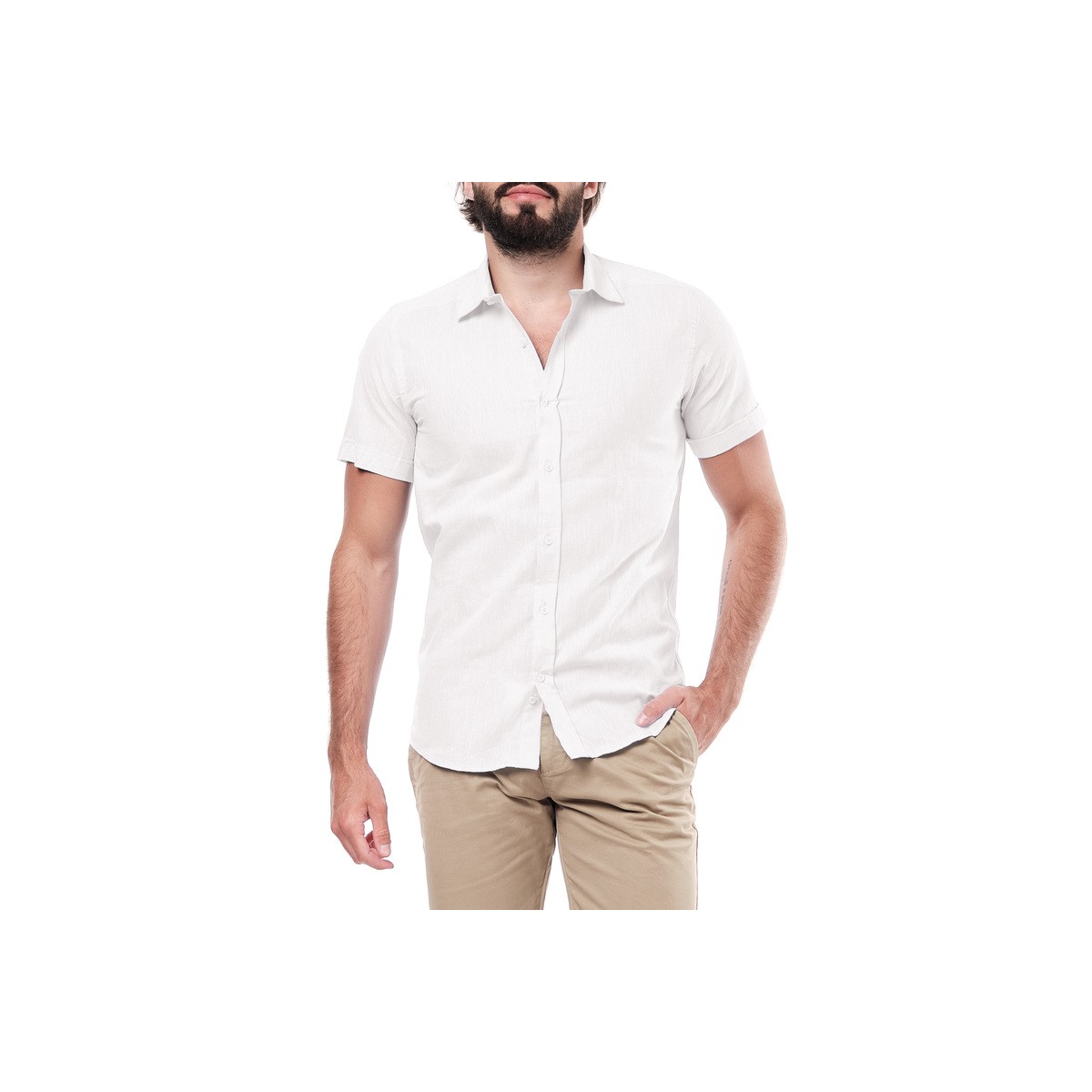 hopenlife Chemise Lin EZREAL Blanc