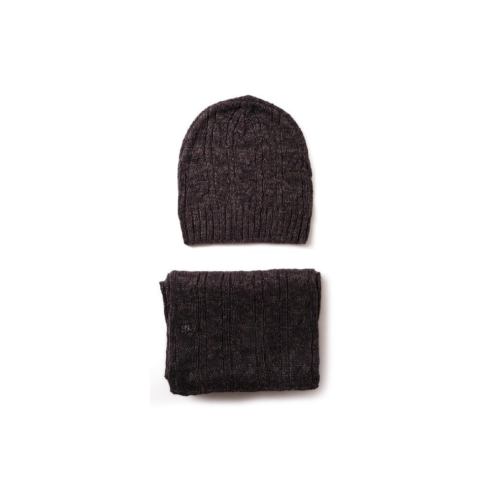 hopenlife Echarpe et bonnet CLUB Noir