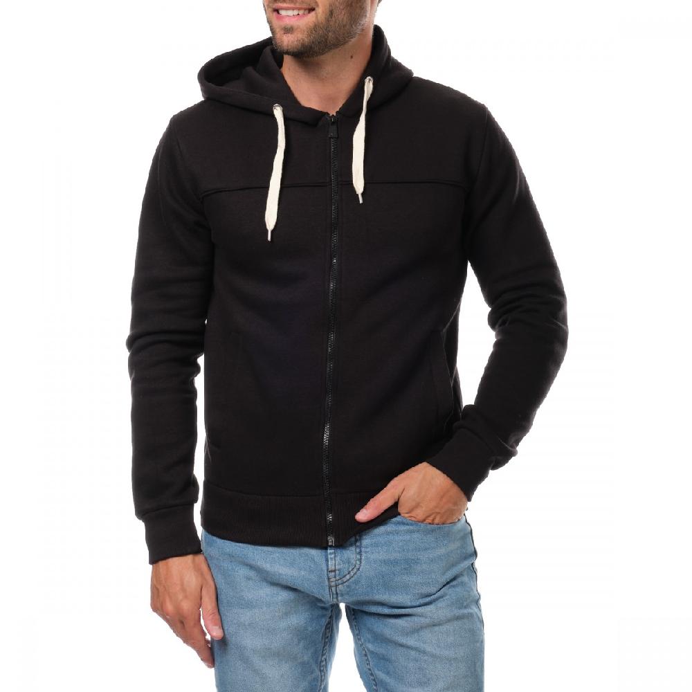 hopenlife Gilet zippé à capuche LAURENT Noir