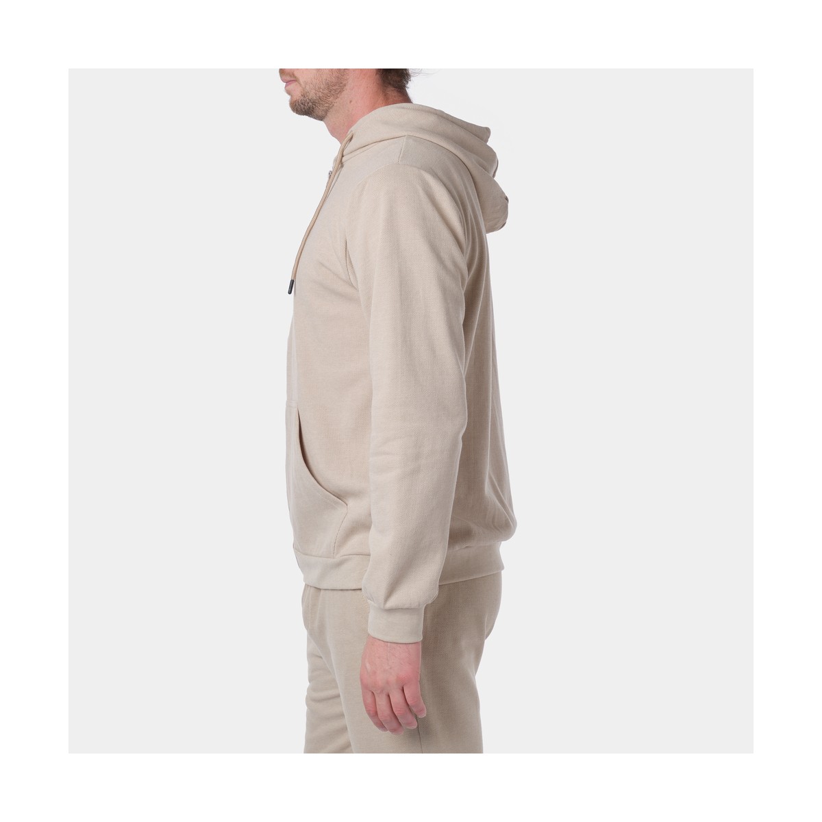 hopenlife Gilet zippé à capuche SATORU Beige