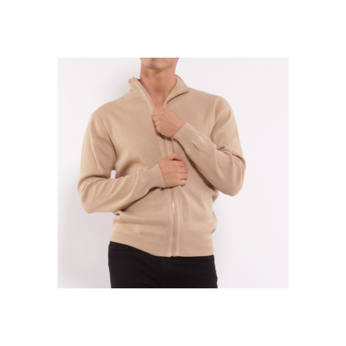 hopenlife Gilet zippé col montant CARL Tabac
